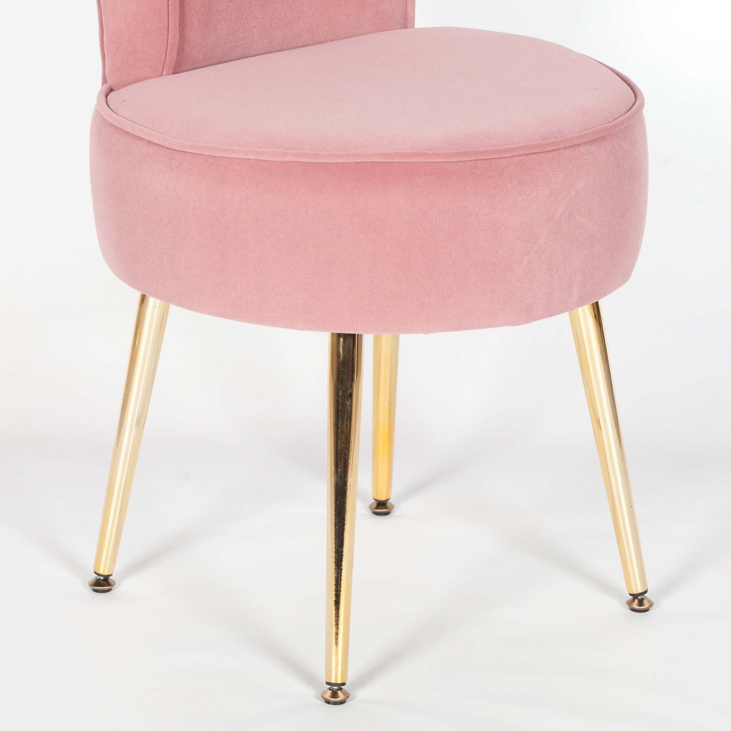 Velvet Pink Dressing Room Chair with Gold Legs