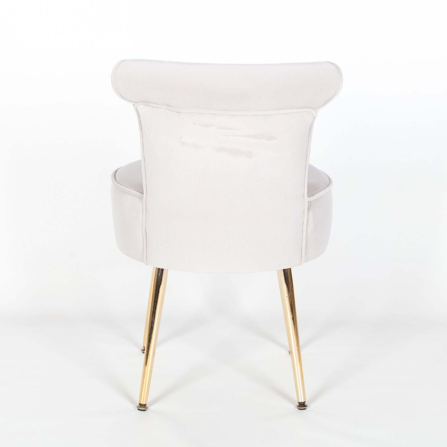 Grey Stool / Bedroom Chair with Gold Legs