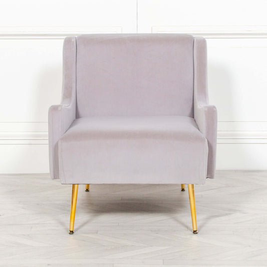 Grey Velvet Sofa Chair