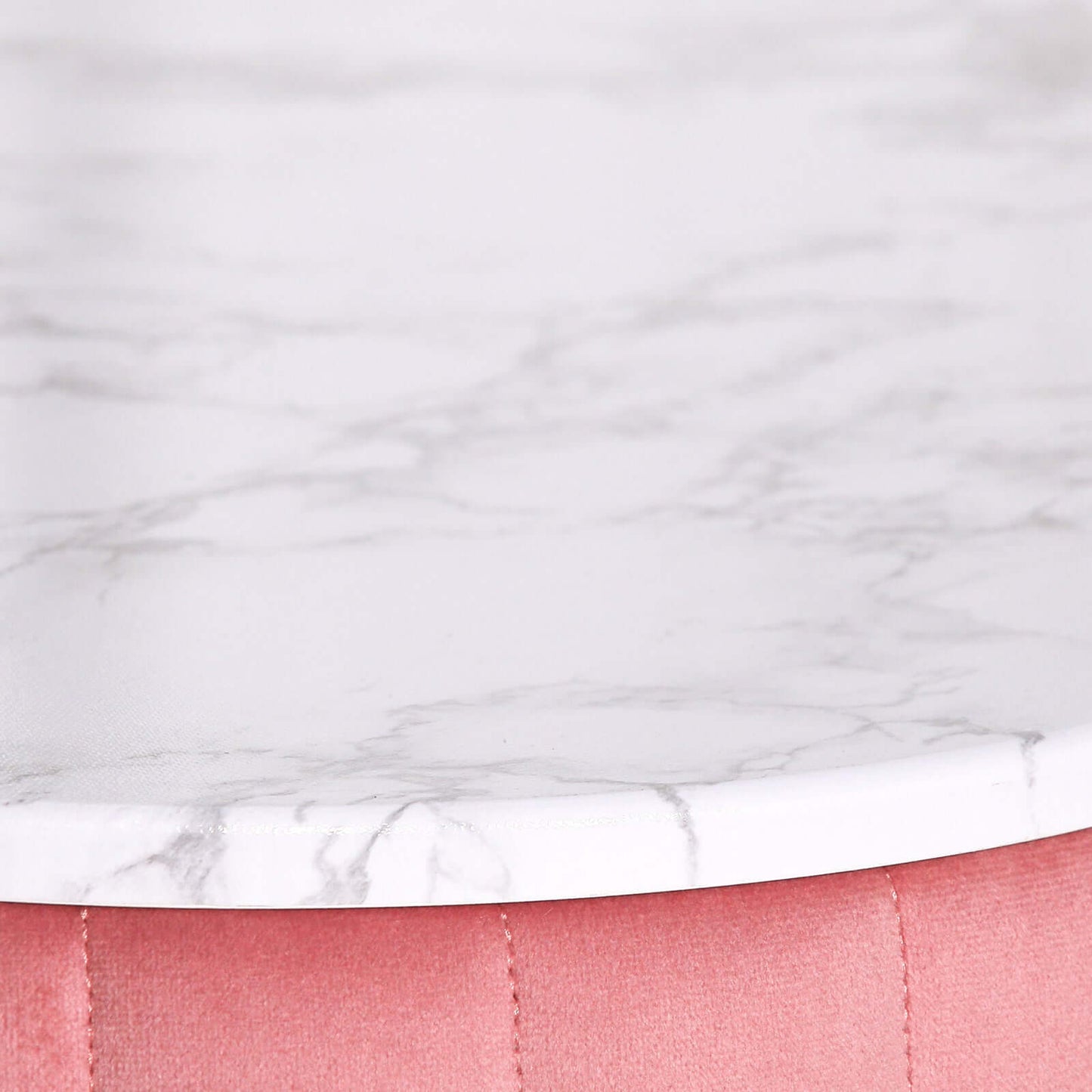 Pink Velvet Vanity Dressing Table with Marble Top and Gold Legs
