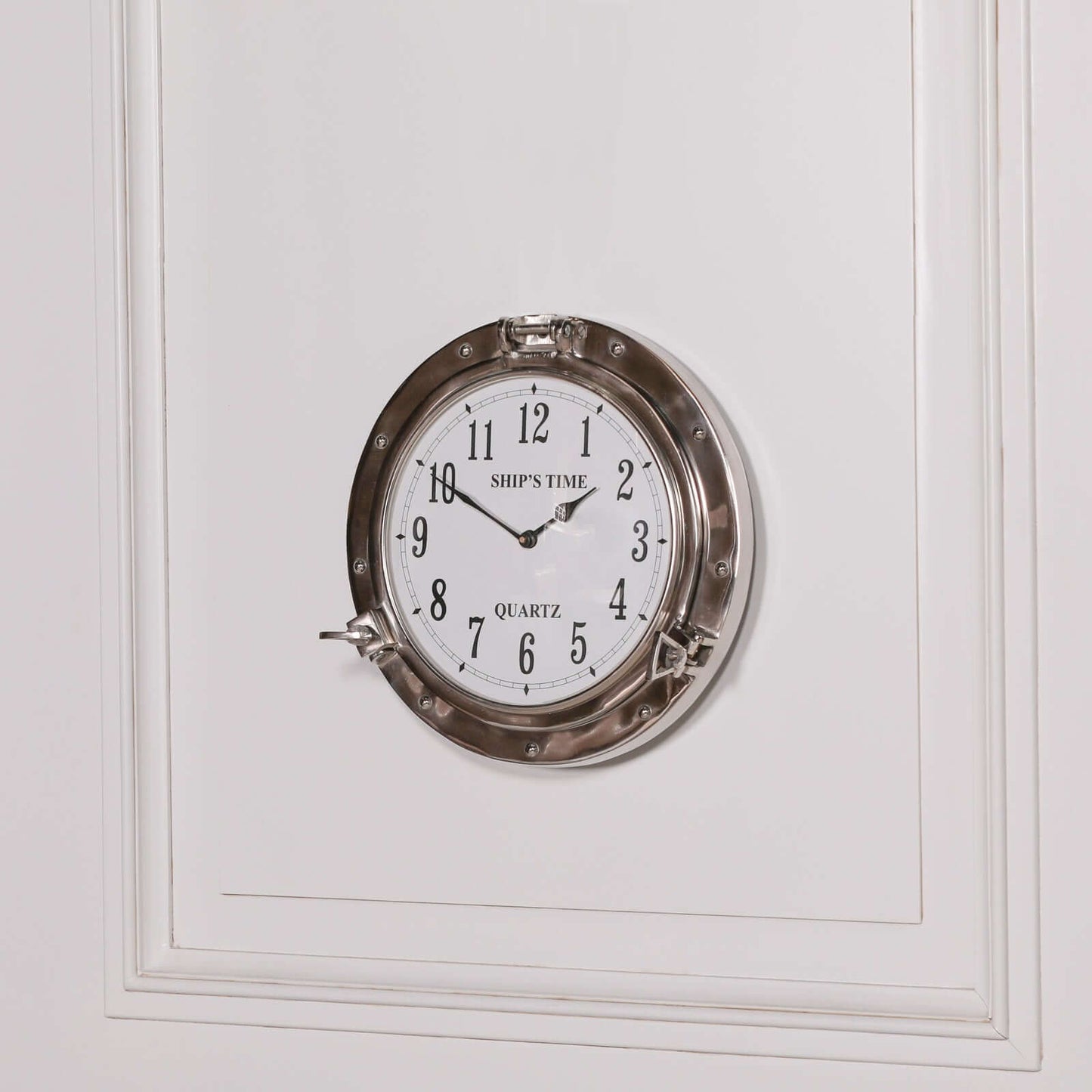 Polished Port Hole Ships Wall Clock