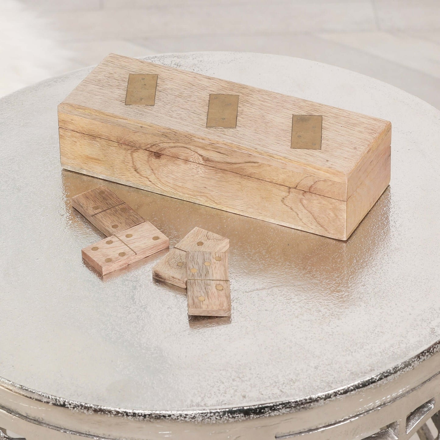 Handcrafted Rustic Wooden Traditional Domino Set