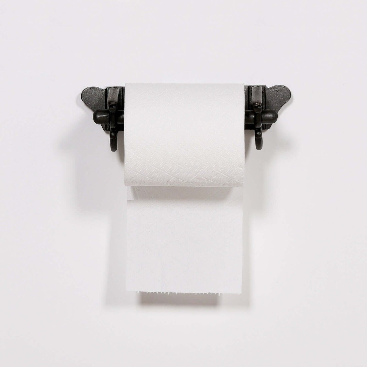 Black Cast Iron Scroll Toilet Roll Holder