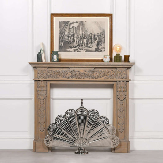 Seashell Fire Screen – Chrome Finish with Folding Design