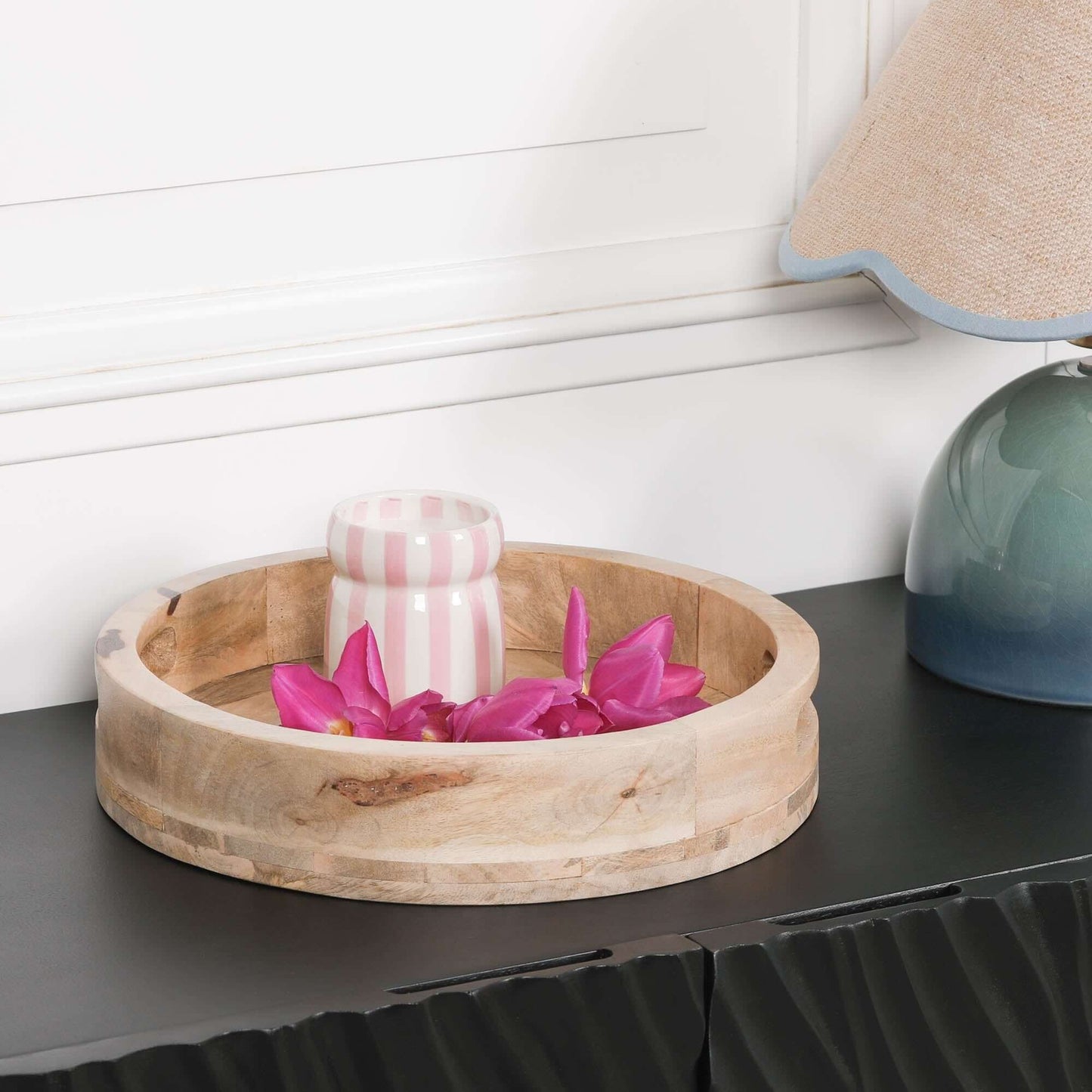 Round 30cm Wooden Tray