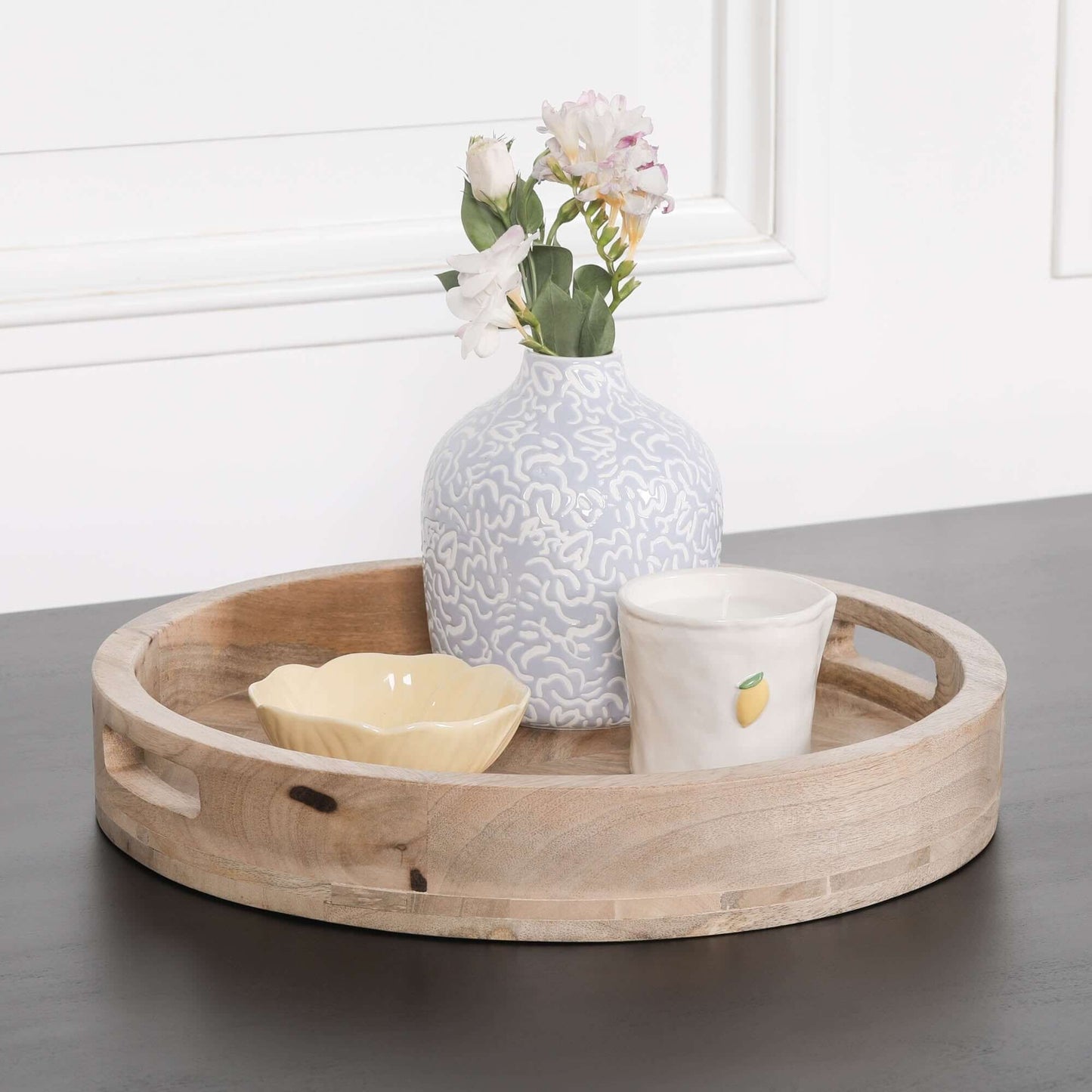 Round 40cm Wooden Tray