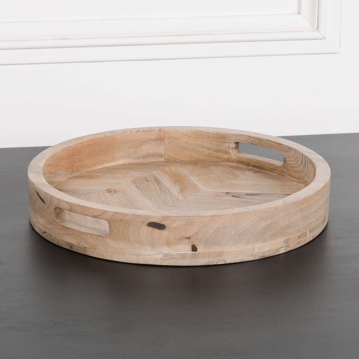 Round 40cm Wooden Tray