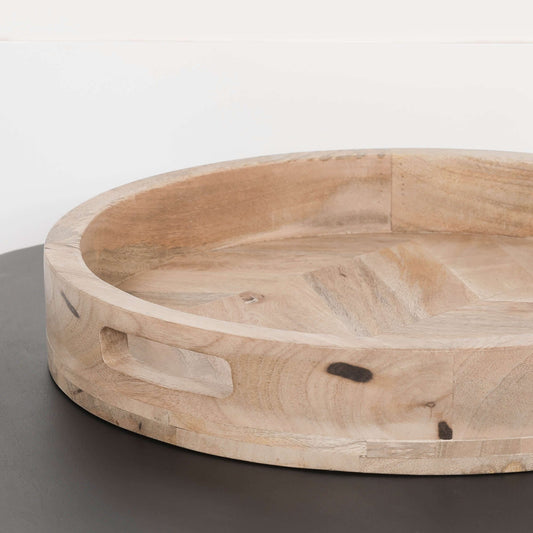 Round 40cm Wooden Tray