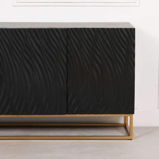 Ripples Black Painted Sideboard