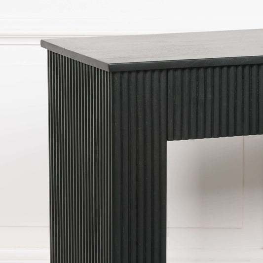 Black Painted Acacia Fluted Console Table