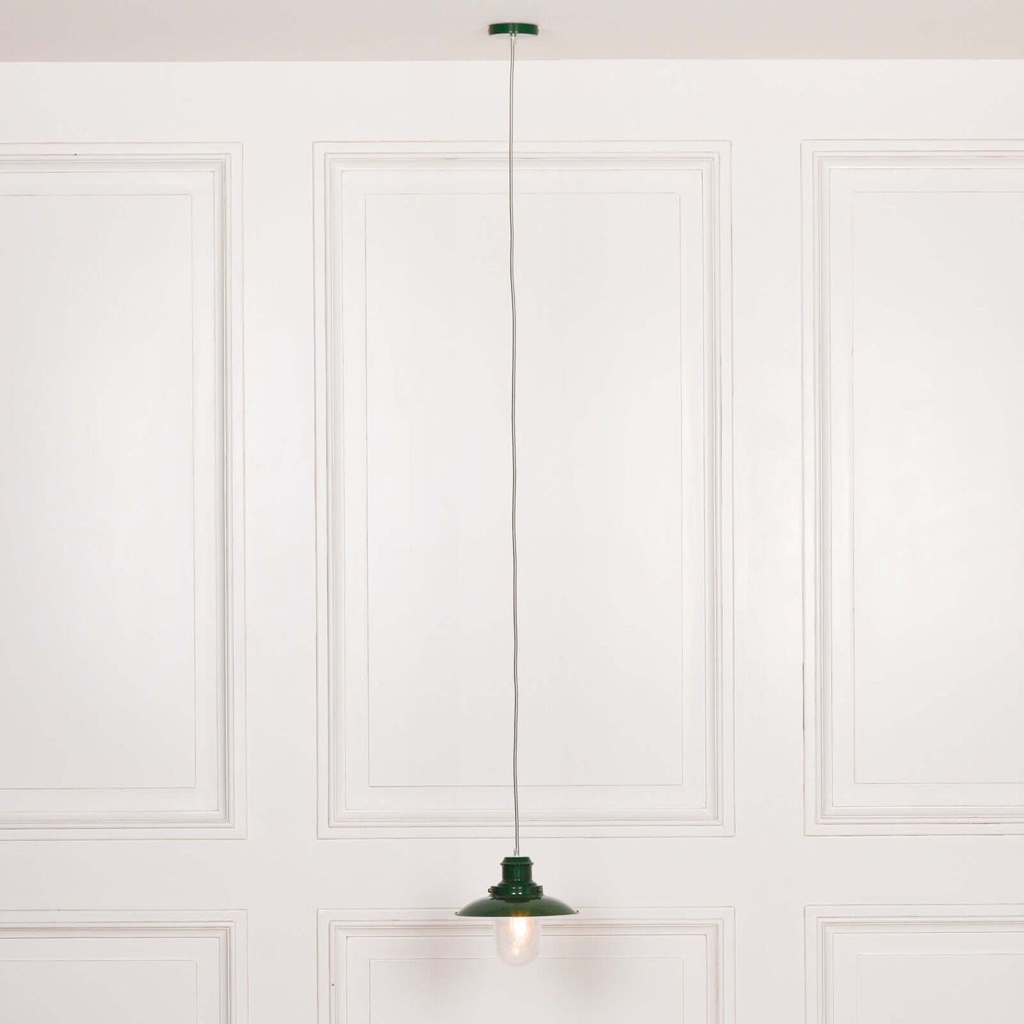 British Green Enamel Painted Fishermans Light