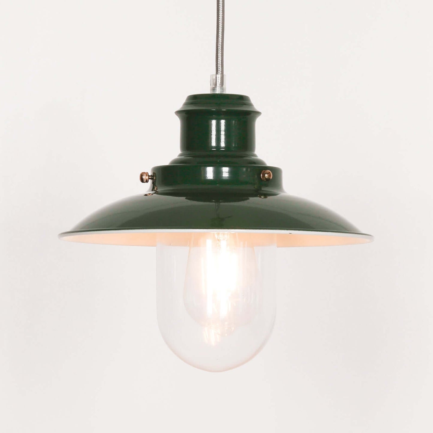 British Green Enamel Painted Fishermans Light