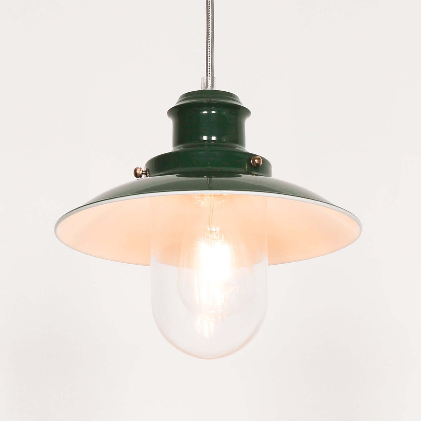 British Green Enamel Painted Fishermans Light