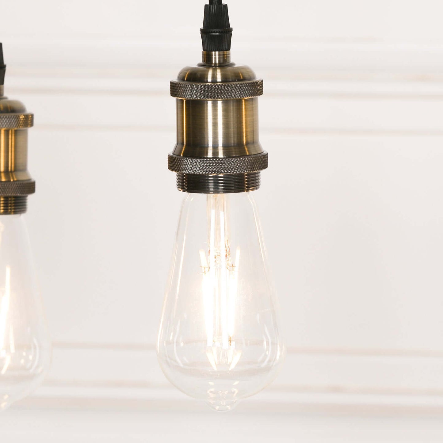 Wooden Pendant Ceiling Light Industrial Rustic Style Hanging Bulbs