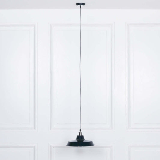 Factory Style Royal Blue Enamel Painted 36cm Pendant Light