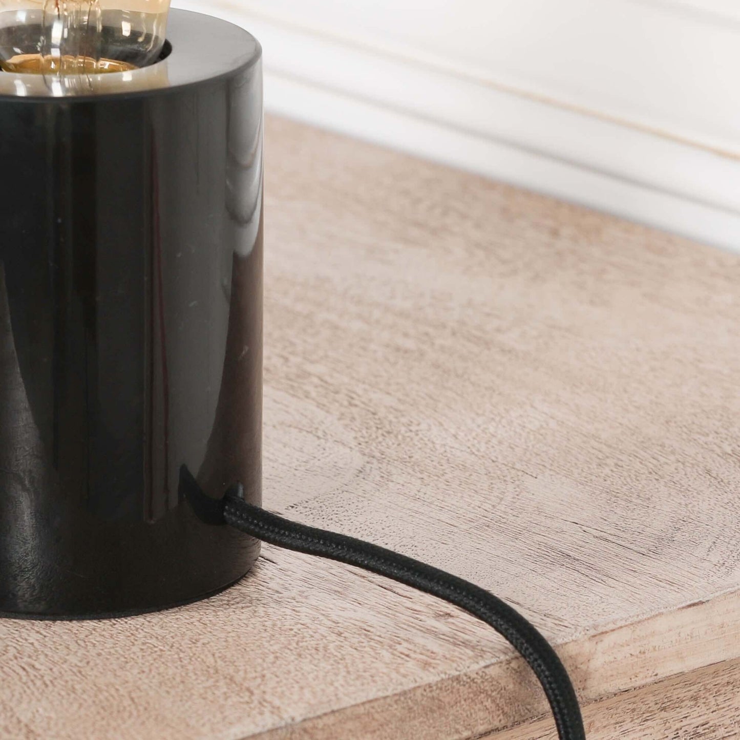 Industrial Style Table Lamp with Black Marble Base
