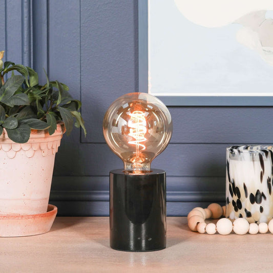 Industrial Style Table Lamp with Black Marble Base