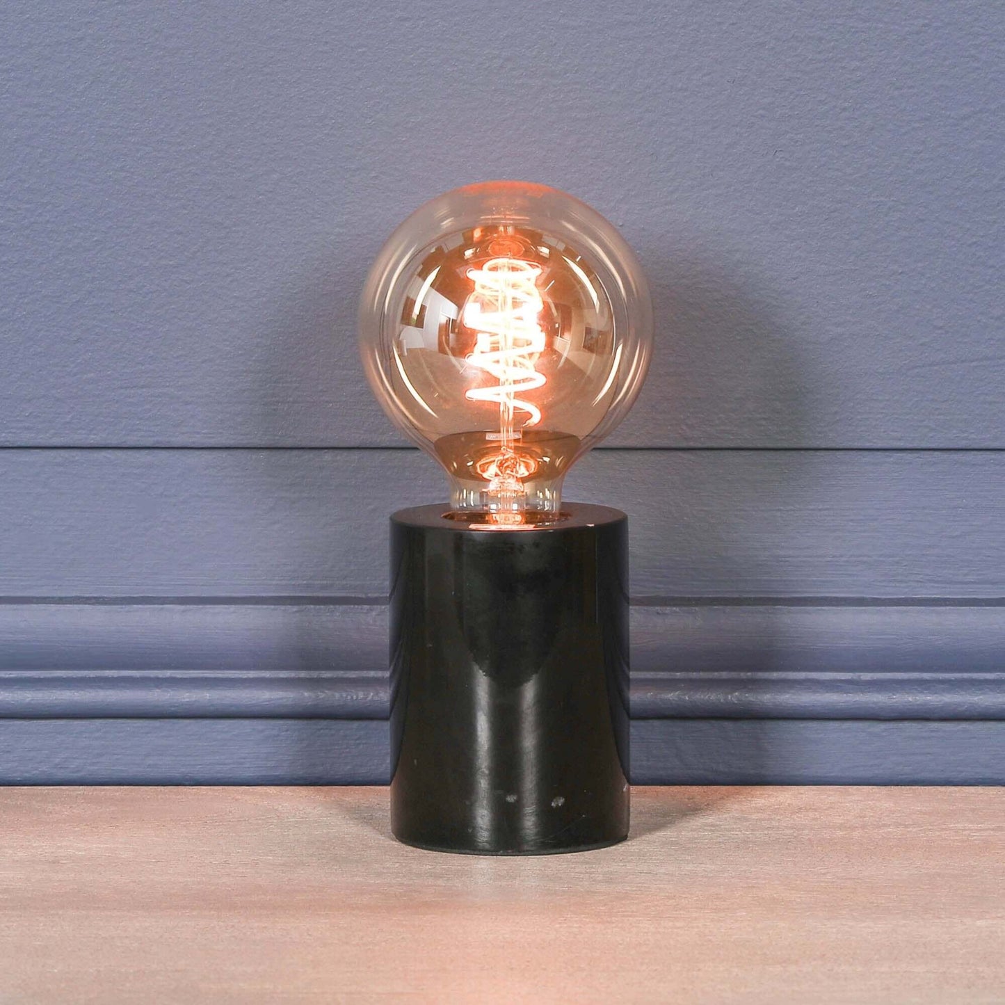 Industrial Style Table Lamp with Black Marble Base