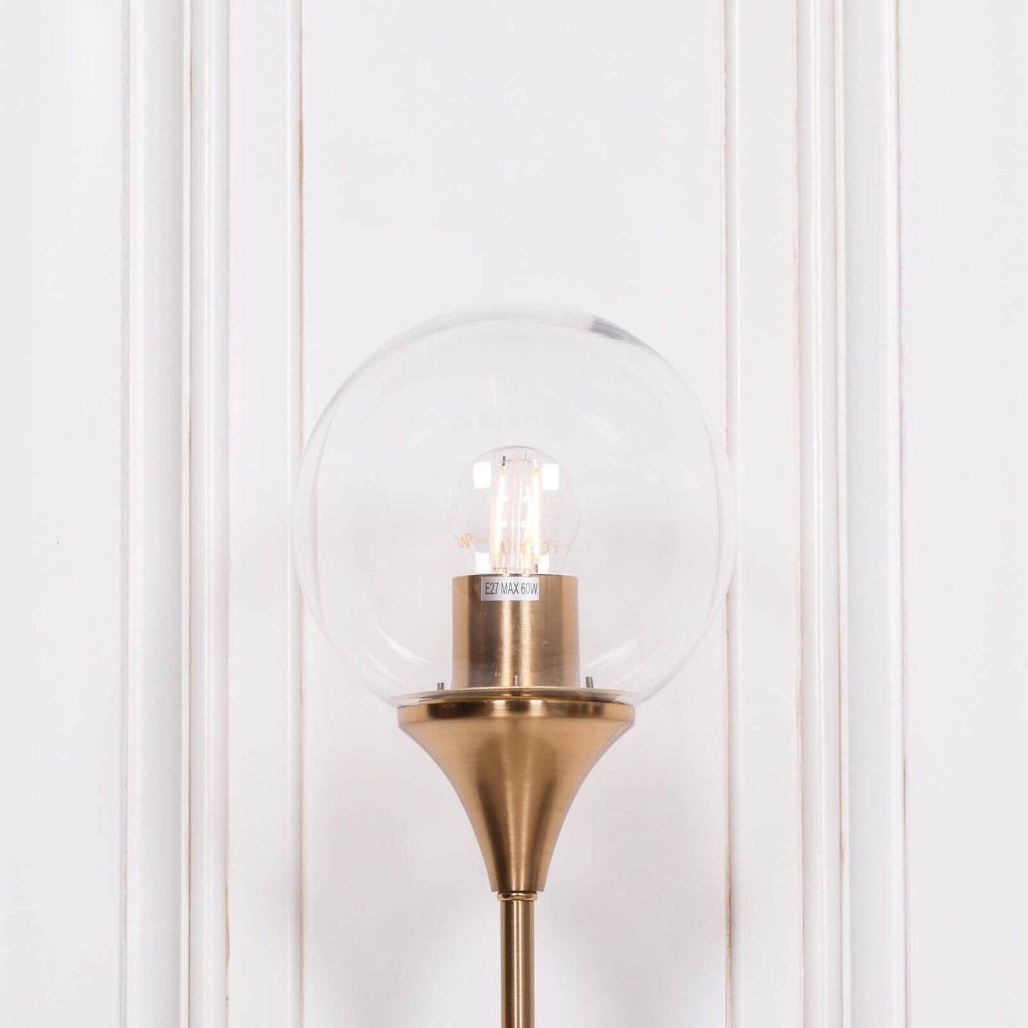 Gold Satin Finish Clear Glass Sconce Wall Light Art Deco