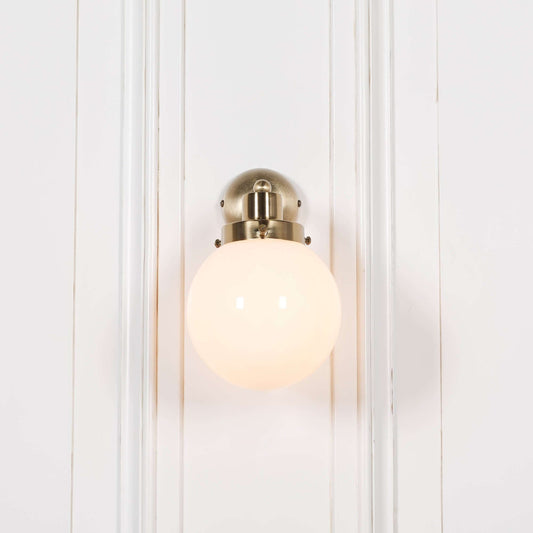 Brushed Gold Style Brass Wall light with Frosted Glass