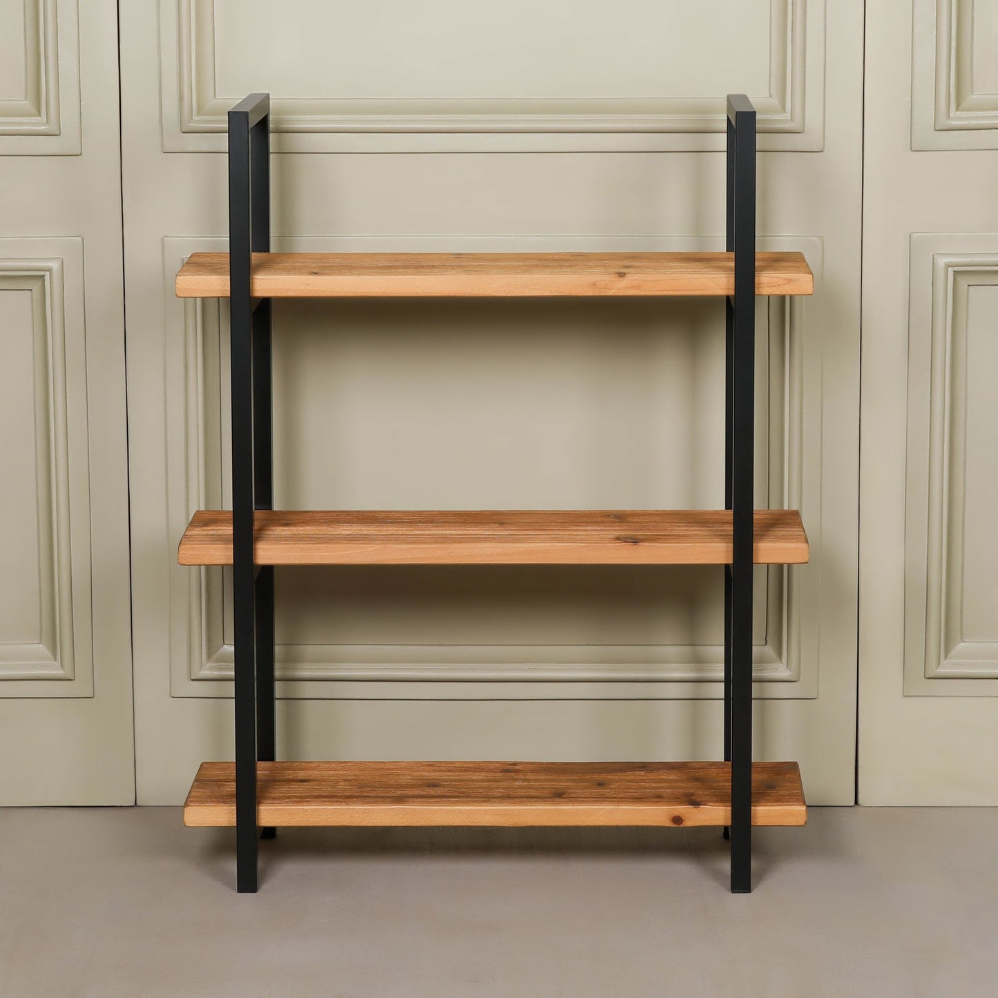 Rustic Wooden Industrial 3 Tier Bookcase Shelving