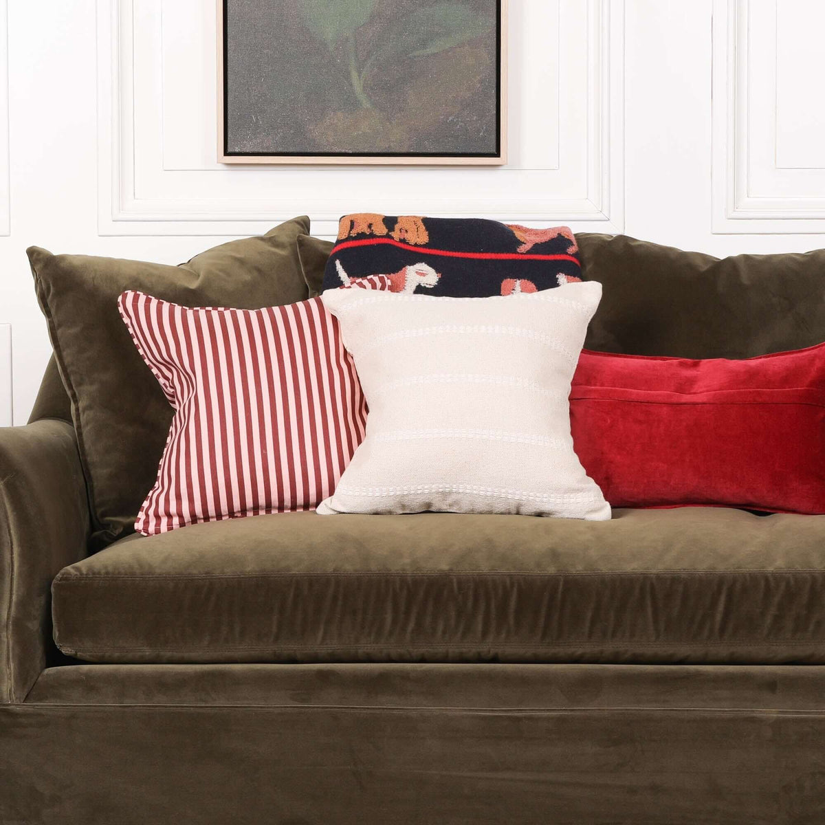 Cotton Stripe Stitching Cushion Cover 45cm