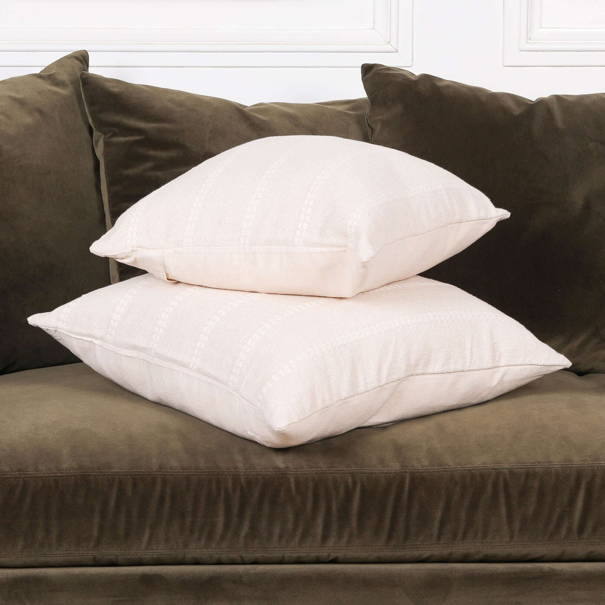 Cotton Stripe Stitching Cushion Cover 45cm