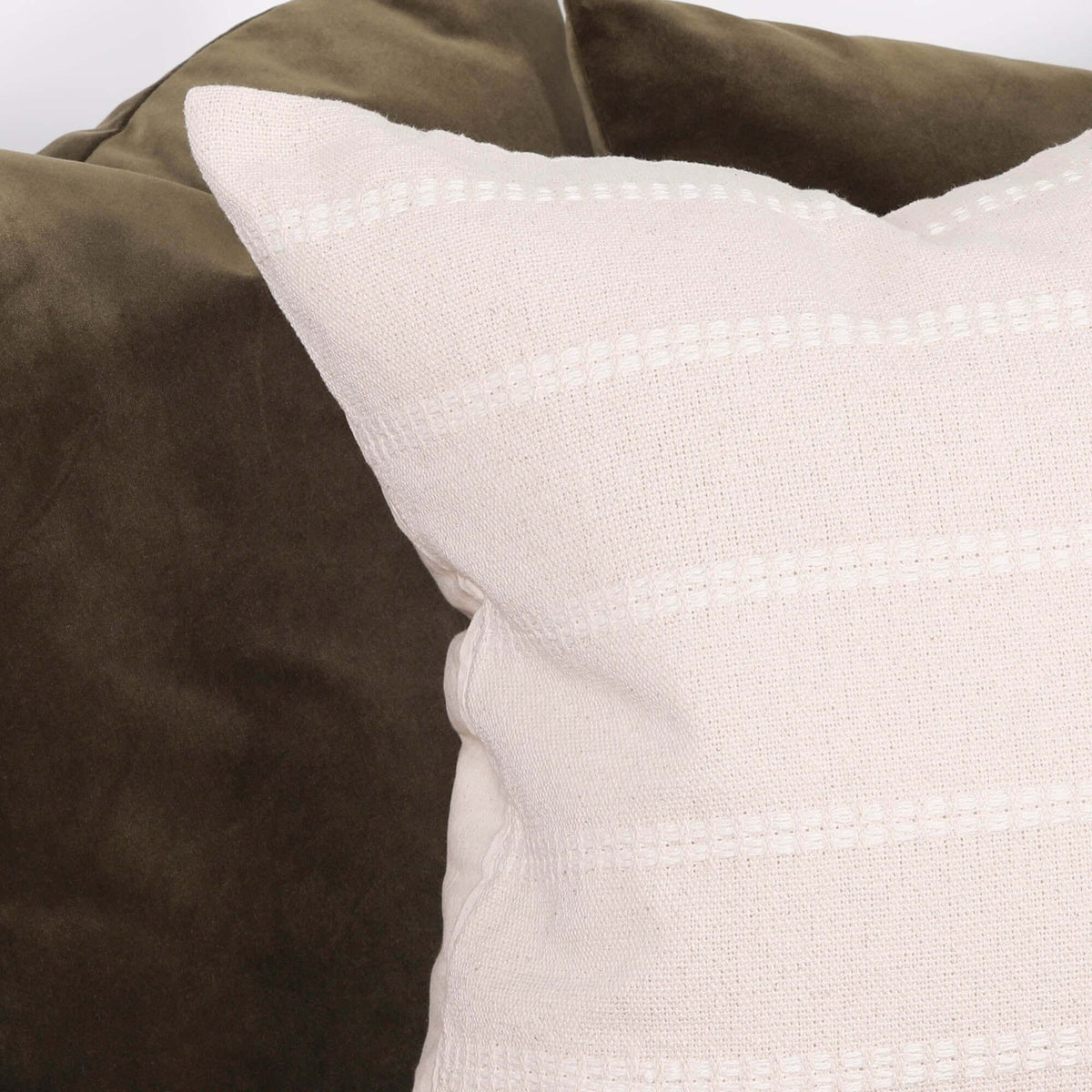 Cotton Stripe Stitching Cushion Cover 55cm