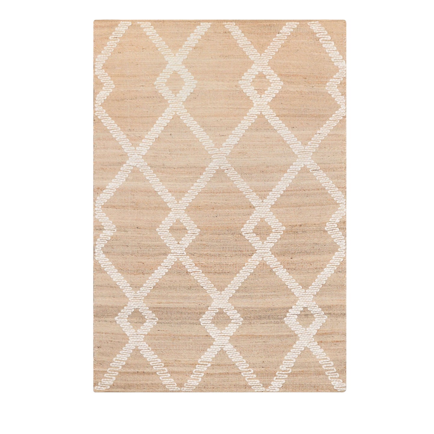 Woven Jute Rug with Wool Pattern 230x160cm