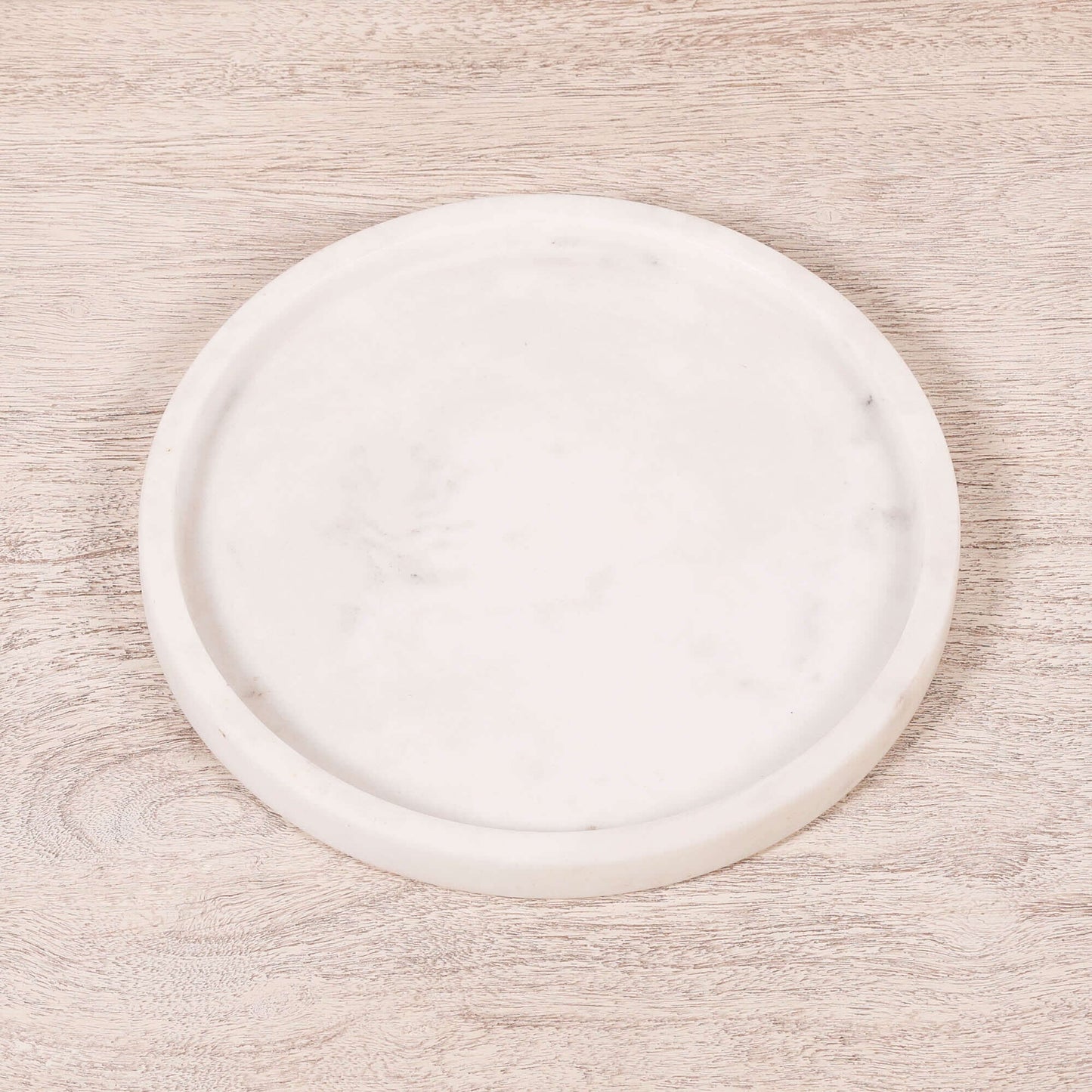 Round 25cm Natural White Marble Tray