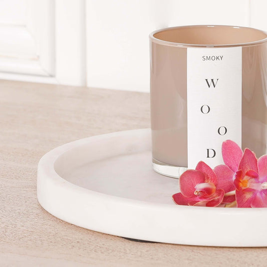 Round 25cm Natural White Marble Tray