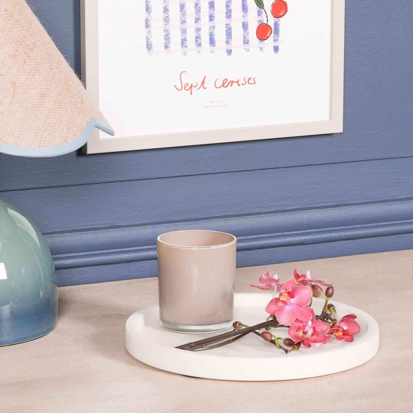 Round 25cm Natural White Marble Tray