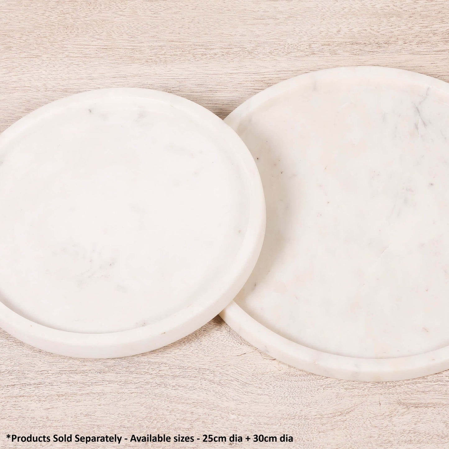Round 30cm Natural White Marble Tray