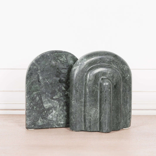 Natural Green Marble Bookends