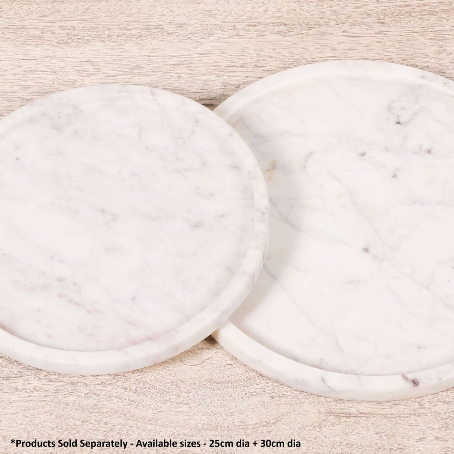 Round 30cm Natural Veined Marble Tray