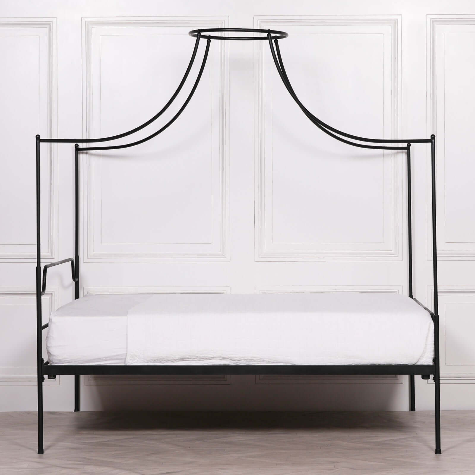 Black Iron 5ft King Size Poster Bed