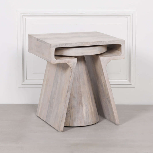 Blanchie Wooden Nesting Side Occasional Table