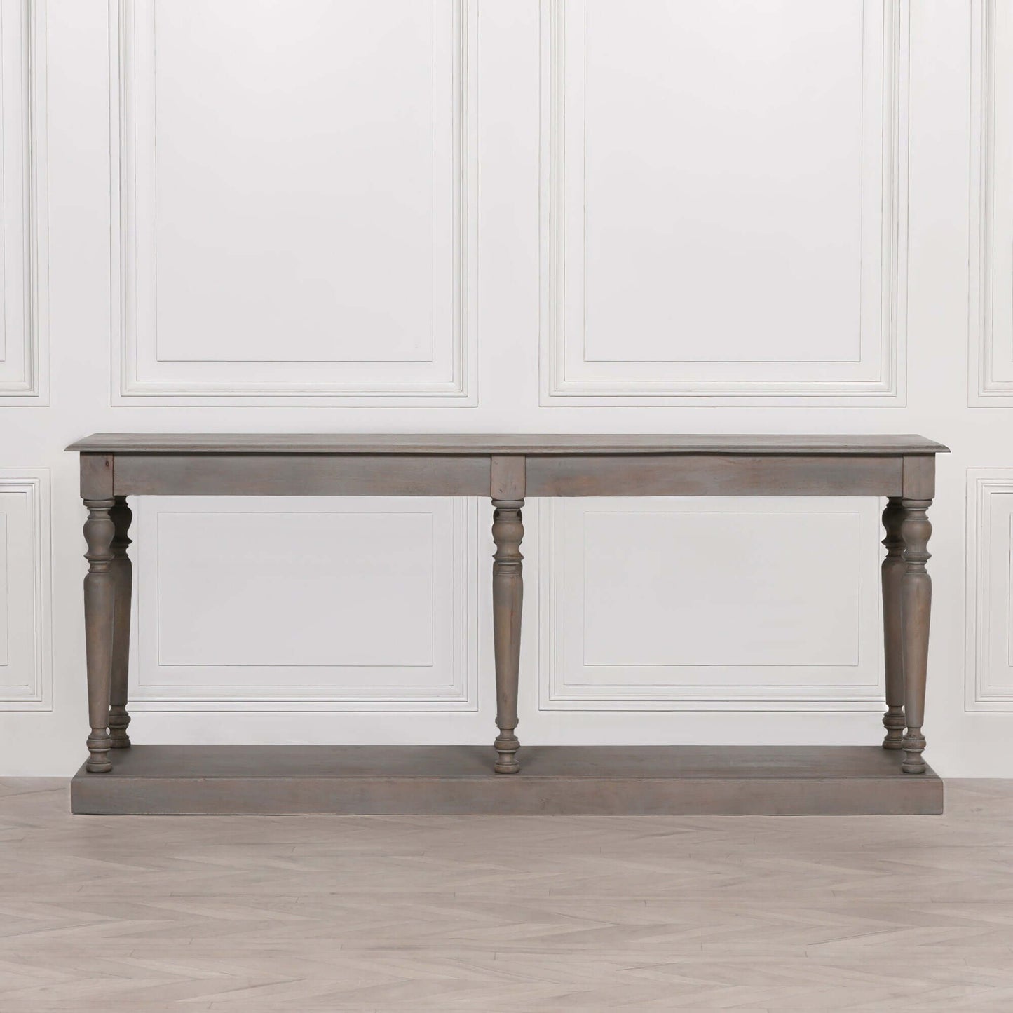 Rustic Wooden Column Leg Console