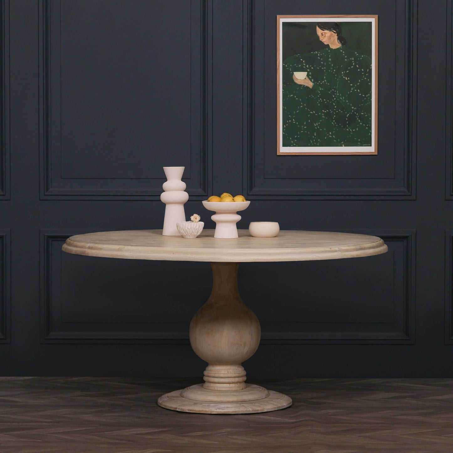 Mango Wood Round Dining Table 152cm