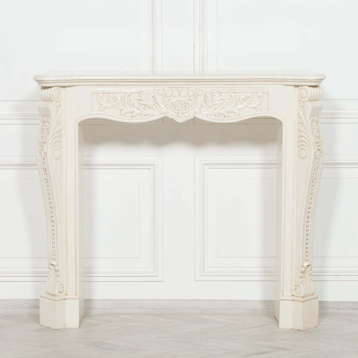 Aged Ivory Carved Fire Surround
