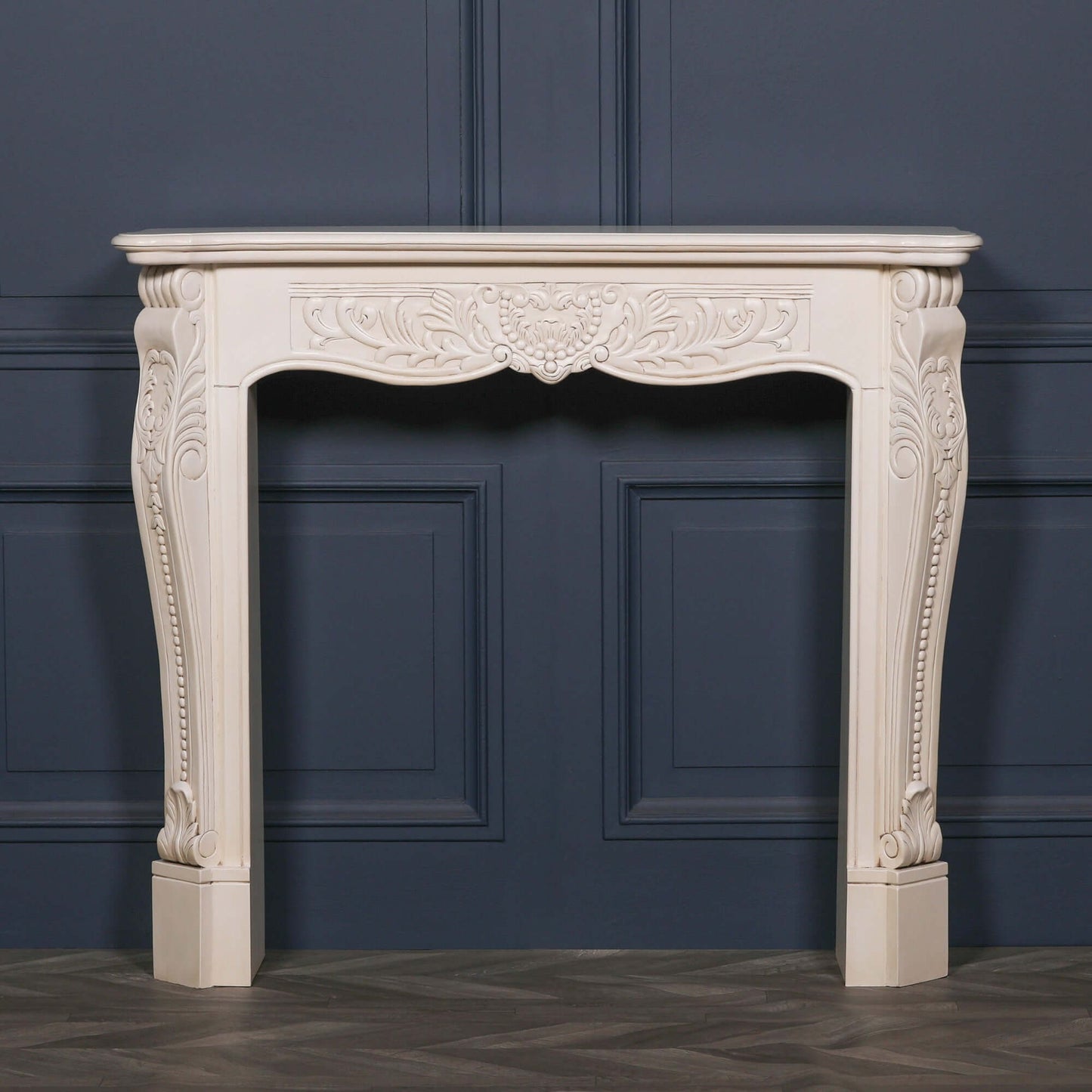 Aged Ivory Carved Fire Surround