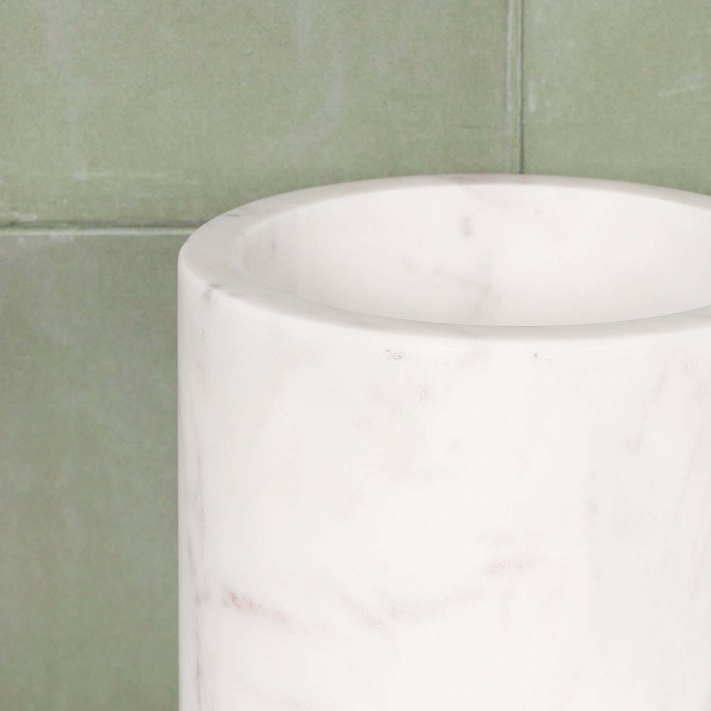 Natural White Marble Storage Utensil Holder