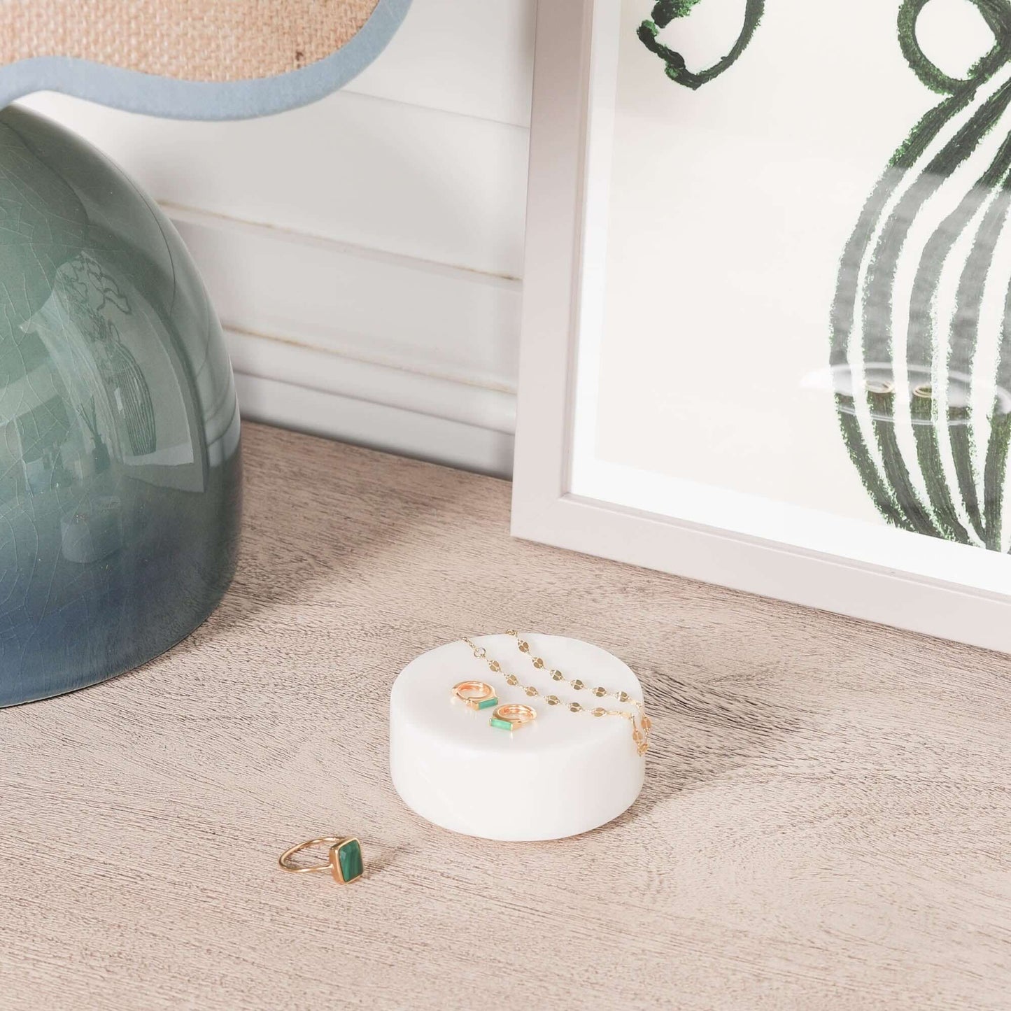 Natural White Marble Jewellery Holder