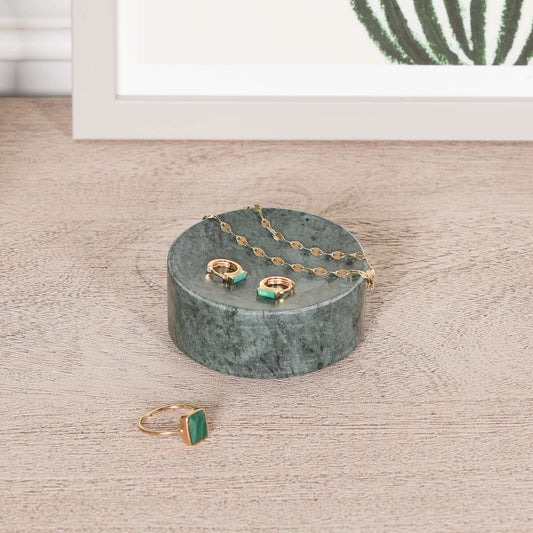 Natural Green Marble Jewellery Holder