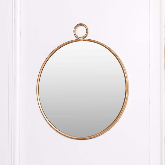 Gold Round Hook Wall Mirror
