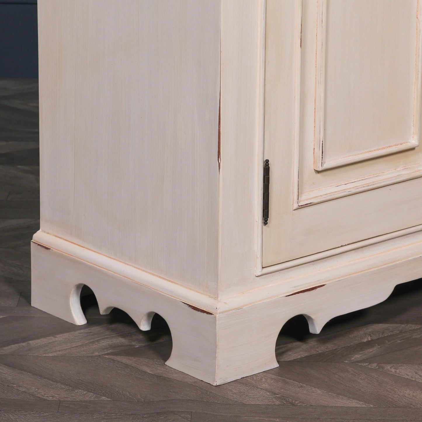 White Brush Painted Classical Sideboard Distressed Aged Finish
