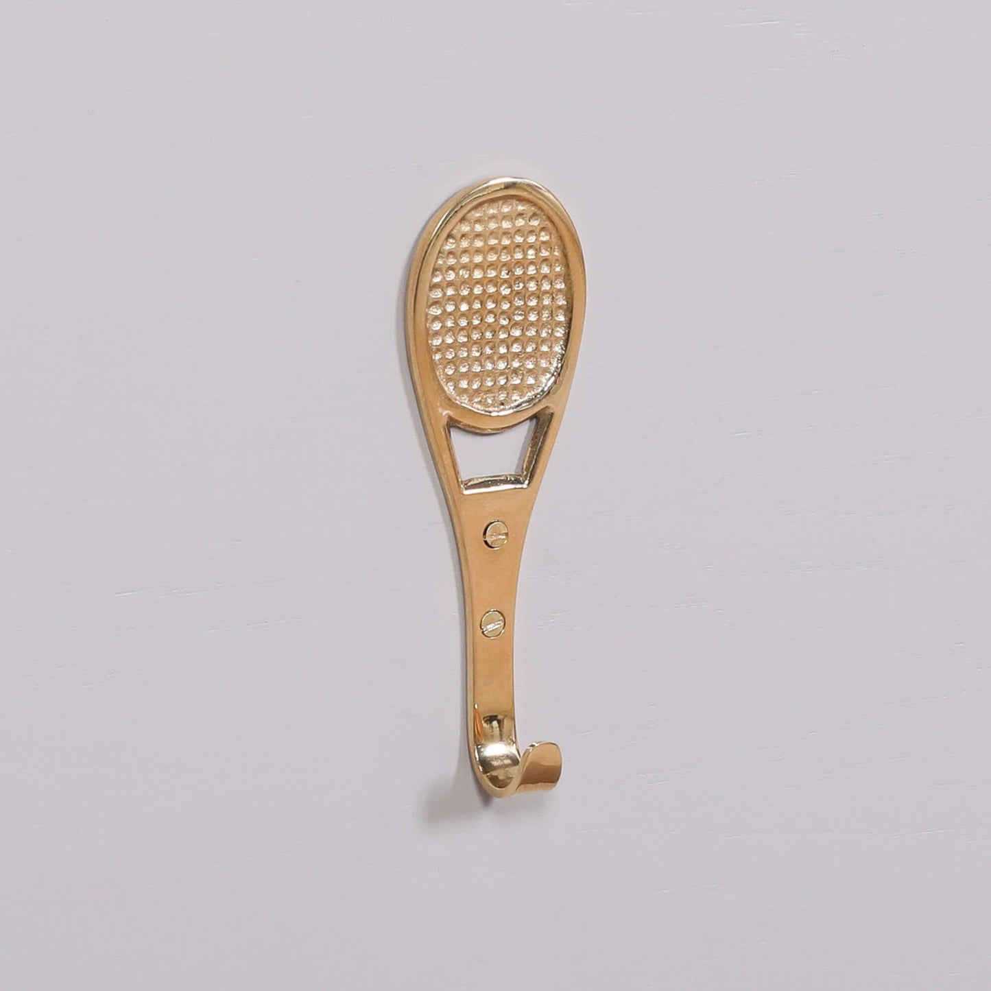 Polished Brass Tennis Racket Wall Hook