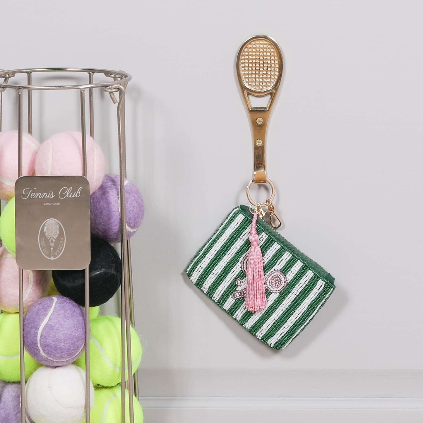 Polished Brass Tennis Racket Wall Hook