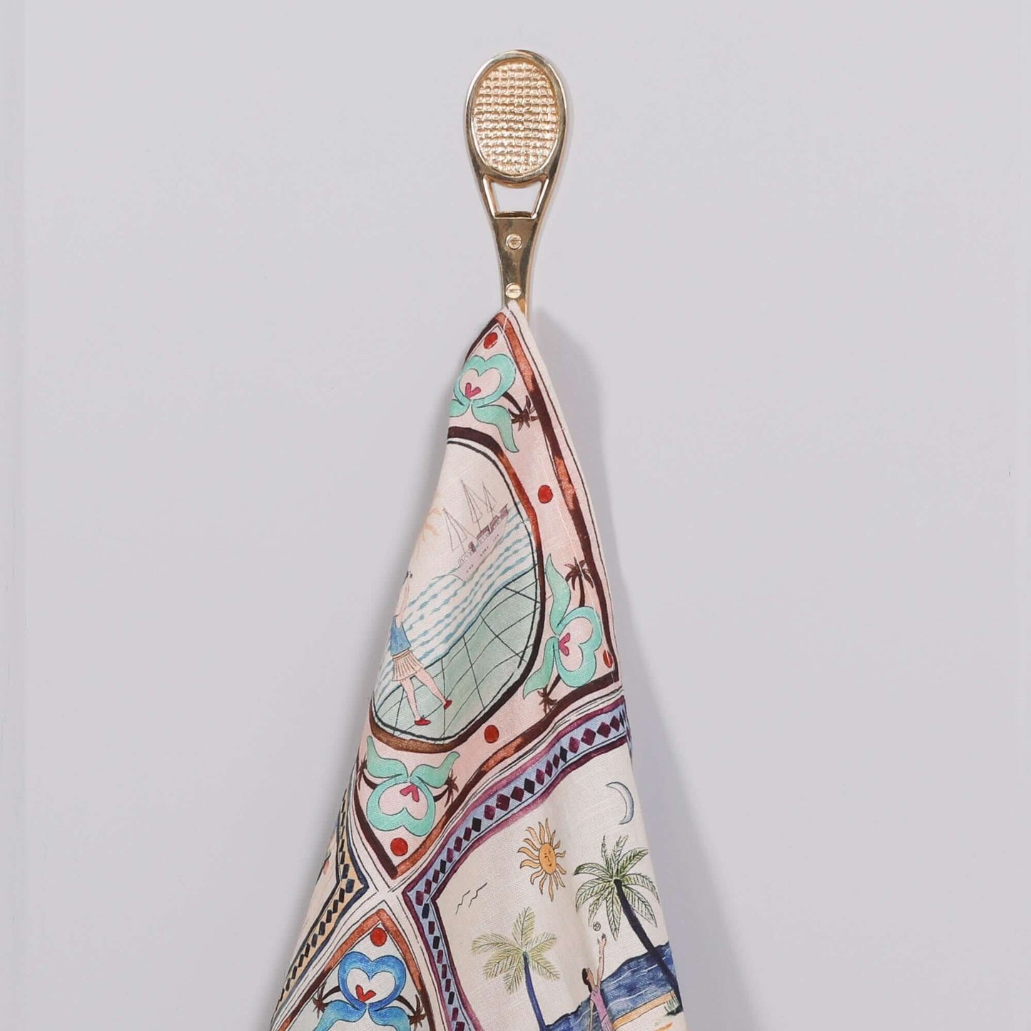 Polished Brass Tennis Racket Wall Hook