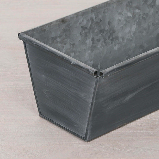 Roll Top Weathered Iron Style Metal Planter - 44cm